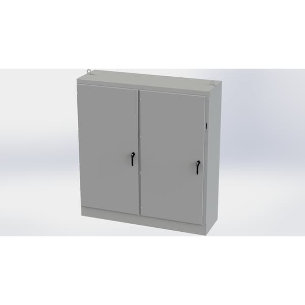 3 Point Latch with Coinproof/Padlock Handle Electrical Enclosures, 84 in H, 24 in D, 77-3/4 in W